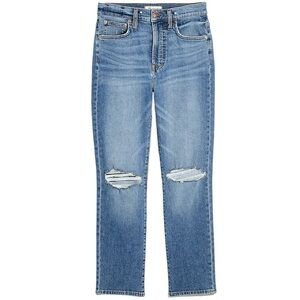 Madewell Jeans 27 The Perfect Vintage Crop Jean Gooding Wash Knee-Rip Edition